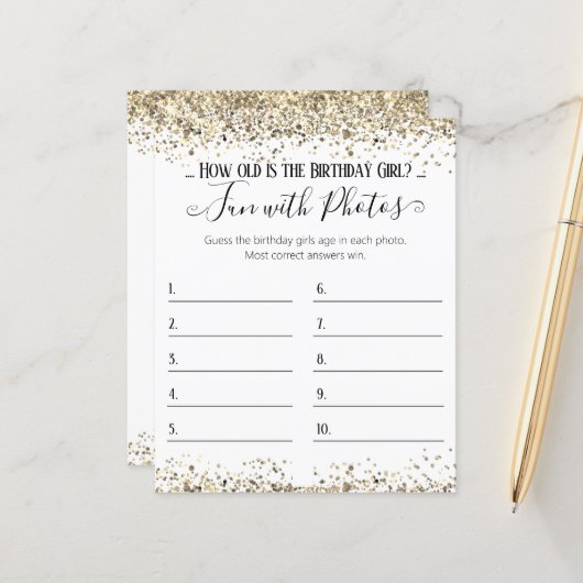 誕生日パーティー写真の年齢の推測ゲーム (正面/裏面インサイチュ)