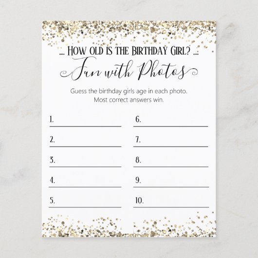誕生日パーティー写真の年齢の推測ゲーム (正面)