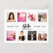 誕生日パーティー写真コラージュ白感謝していあなた ポストカード (正面)