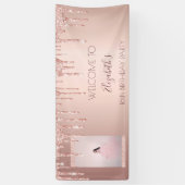 誕生日パーティー写真バラ金ゴールドへようこそ 横断幕 (縦)