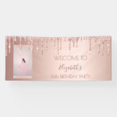 誕生日パーティー写真バラ金ゴールドへようこそ 横断幕 (横)