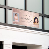 誕生日パーティー写真バラ金ゴールドグリッター友だち 横断幕 (ビルの外側)