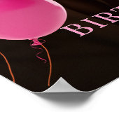 誕生日パーティー写真ホットピンクへようこそ ポスター (角)