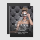 誕生日パーティー写真ラグジュアリー マグネット招待状 (正面/裏面)