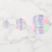 誕生日パーティー写真レインボーホログラフィックスター コンフェッティ (正面)