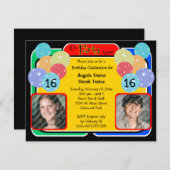 誕生日パーティー写真招待状 招待状 (正面/裏面)