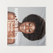 誕生日パーティー写真30thまたはその他の誕生日 タペストリー (正面(横))