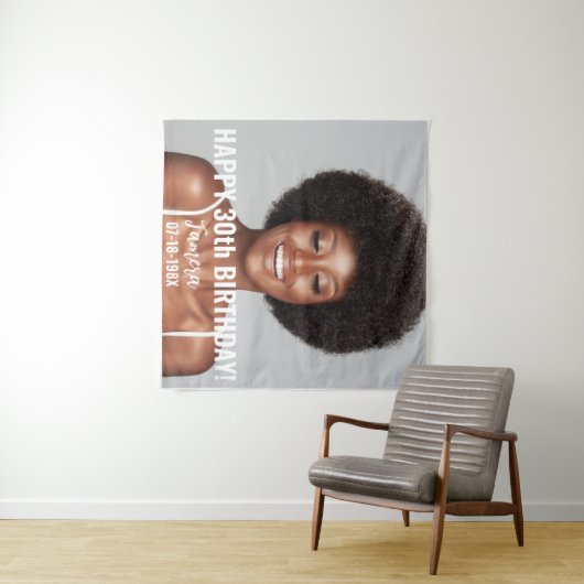 誕生日パーティー写真30thまたはその他の誕生日 タペストリー (インサイチュ(横))