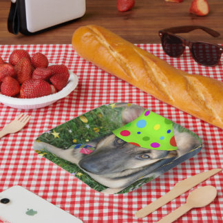 誕生日パーティー動物ドイツの羊飼い ペーパープレート