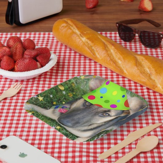 誕生日パーティー動物ドイツの羊飼い ペーパープレート (ピクニック)