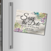 誕生日パーティー多肉木材を保存素朴する マグネット招待状