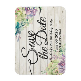 誕生日パーティー多肉木材を保存素朴する マグネット