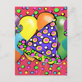 誕生日パーティー帽子 インビテーションポストカード