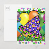 誕生日パーティー帽子 インビテーションポストカード (正面/裏面)