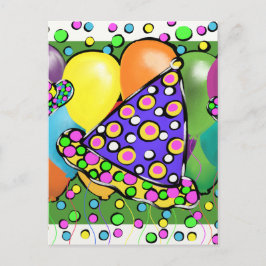 誕生日パーティー帽子 インビテーションポストカード