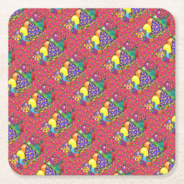 誕生日パーティー帽子 スクエアペーパーコースター