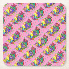 誕生日パーティー帽子 スクエアペーパーコースター