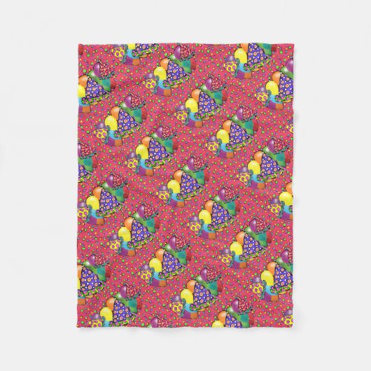 誕生日パーティー帽子 フリースブランケット (正面)