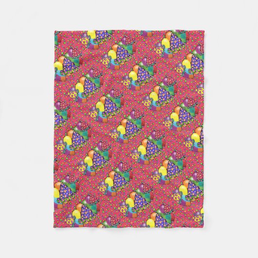 誕生日パーティー帽子 フリースブランケット (正面)