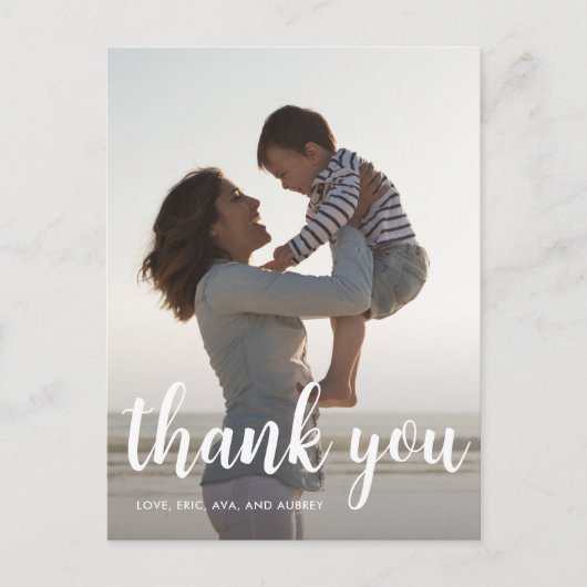 誕生日パーティー感謝スクリプトのフルフォト ポストカード (正面)