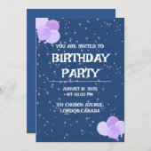 誕生日パーティー招待カード 招待状 (正面/裏面)