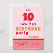 誕生日パーティー招待キッズの個人用設定 招待状 (正面)