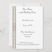 誕生日パーティー招待ホワイト金ゴールドVIP 招待状 (裏面)