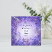 誕生日パーティー招待妖精の紫 招待状 (スタンド正面)