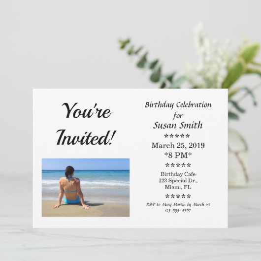 誕生日パーティー招待招待されましたカスタム 招待状 (スタンド正面)