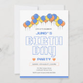 誕生日パーティー招待状テンプレート | レトロ 招待状 (正面)