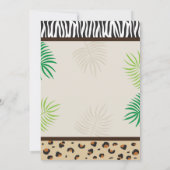 誕生日パーティー招待状動物動物園サファリパーティー 招待状 (裏面)