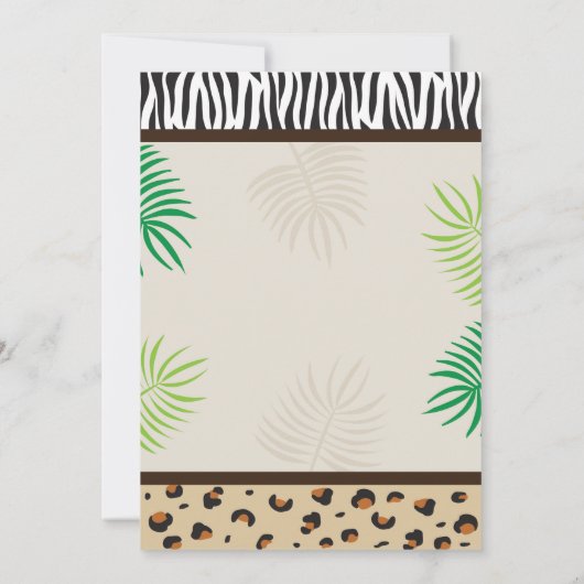 誕生日パーティー招待状動物動物園サファリパーティー 招待状 (裏面)