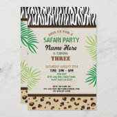 誕生日パーティー招待状動物動物園サファリパーティー 招待状 (正面/裏面)