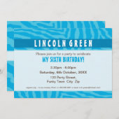 誕生日パーティー招待状::アニマルプリント1L 招待状 (正面/裏面)