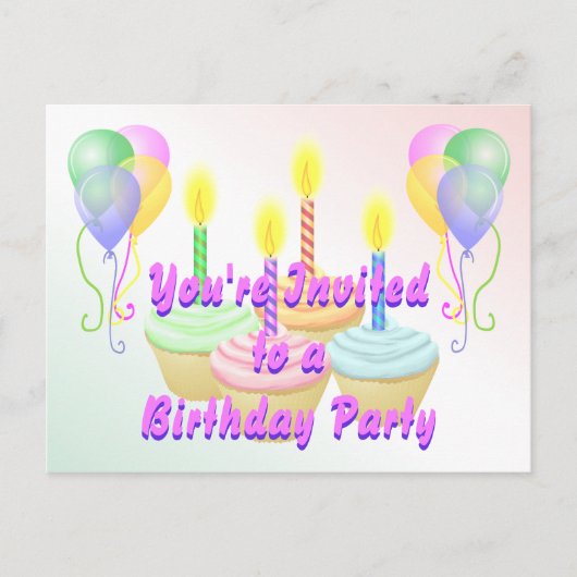 誕生日パーティー招待状 インビテーションポストカード (正面)