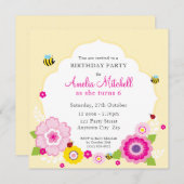 誕生日パーティー招待状:：ガーデンテーマ1 招待状 (正面/裏面)