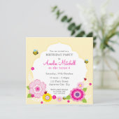 誕生日パーティー招待状:：ガーデンテーマ1 招待状 (スタンド正面)