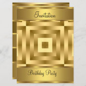 誕生日パーティー招待状 ゴールド 誕生日パーティー 招待状 (正面/裏面)