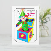 誕生日パーティー招待状、チャイルドジャックインザボックス 招待状 (スタンド正面)