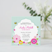 誕生日パーティー招待状:：庭の花2 招待状 (スタンド正面)