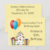 誕生日パーティー招待状 招待状 (正面/裏面)