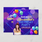 誕生日パーティー招待状 招待状 (正面/裏面)