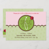 誕生日パーティー招待状:: ladybird 4L 招待状 (正面/裏面)