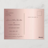 誕生日パーティー日付を保存バラ金ゴールドゲーム ポストカード (裏面)