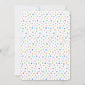 誕生日パーティー楽しい虹色の紙吹雪風船ドット 招待状 (裏面)