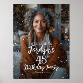 誕生日パーティー歓迎の写真のサイン ポスター