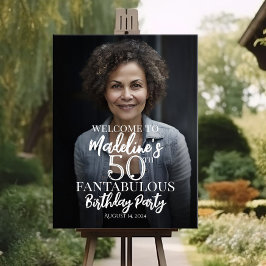 誕生日パーティー歓迎の写真のサイン ポスター