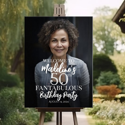 誕生日パーティー歓迎の写真のサイン ポスター