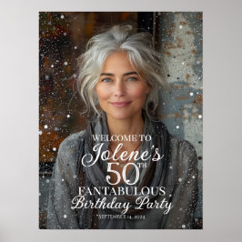 誕生日パーティー歓迎の写真のサイン ポスター