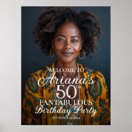 誕生日パーティー歓迎の写真のサイン ポスター